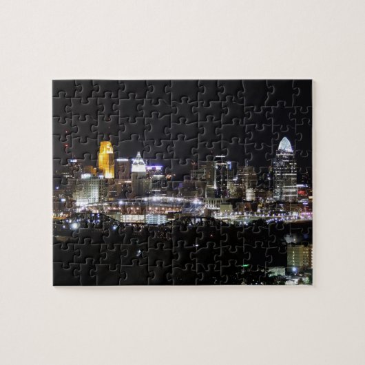 Cincinnati-Skyline nachts Puzzle (Horizontal)