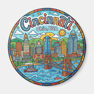 Cincinnati Skyline, Ohio, USA Ohio Magnet
