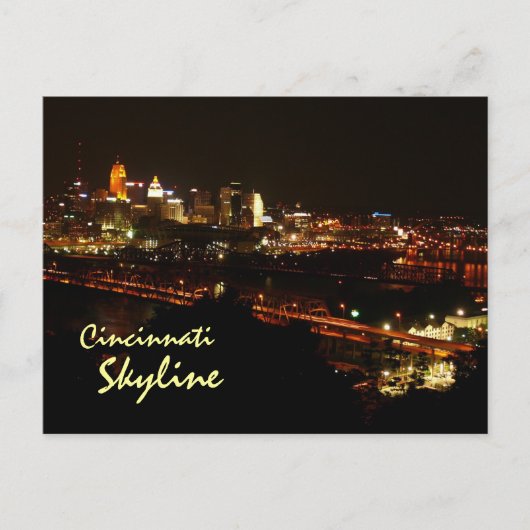Cincinnati Skyline Postkarte (Vorderseite)