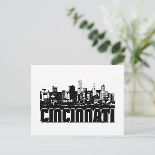 Cincinnati Skyline Postkarte (Stehend Vorderseite)