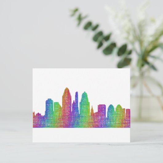 Cincinnati Skyline Postkarte (Stehend Vorderseite)