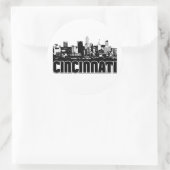 Cincinnati Skyline Runder Aufkleber (Tasche)