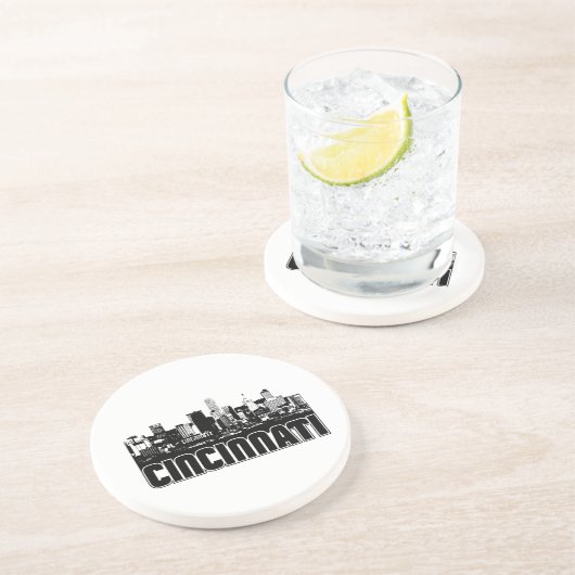 Cincinnati-Skyline Sandstein Untersetzer (Seite)