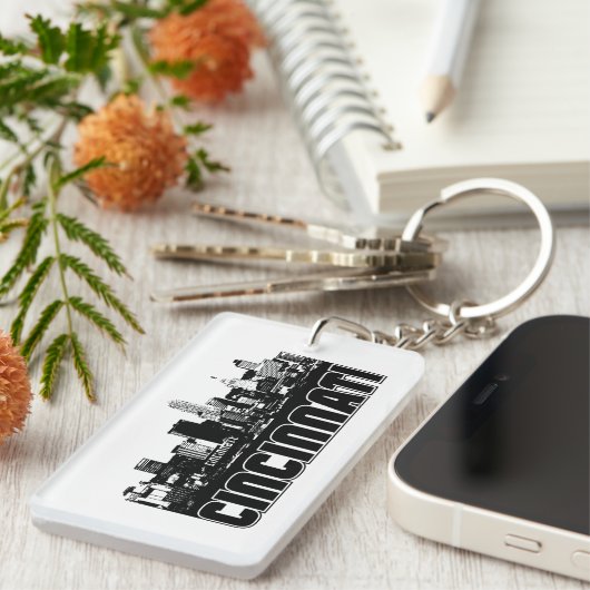 Cincinnati-Skyline Schlüsselanhänger (Vorderseite rechts)