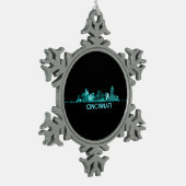 Cincinnati Skyline Schneeflocken Zinn-Ornament (Links)