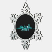 Cincinnati Skyline Schneeflocken Zinn-Ornament (Rechts)
