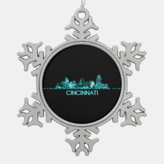 Cincinnati Skyline Schneeflocken Zinn-Ornament