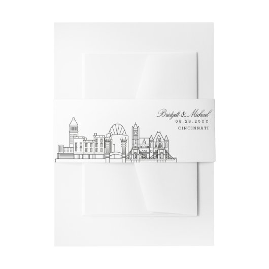 Cincinnati Skyline Wedding | Einladungsbanderole (Vorderseite Beispiel)