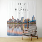 Cincinnati Skyline Wedding Photo Backdrop Wandteppich (Beispiel)
