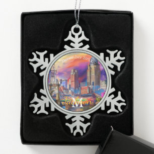 Cincinnati Snowflake Weihnachtsschmuck Schneeflocken Zinn-Ornament