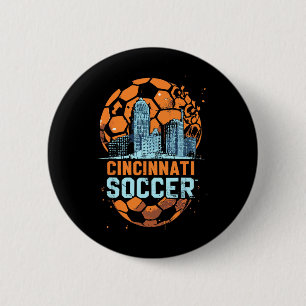Cincinnati Soccer City Skyline Cool Cincy 513 Button
