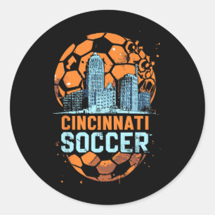 Cincinnati Soccer City Skyline Cool Cincy 513 Runder Aufkleber