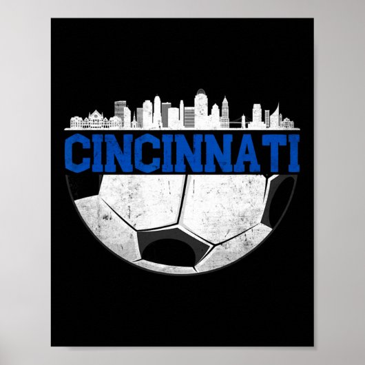 Cincinnati Soccer Distressed Cincy nati  Poster (Vorne)
