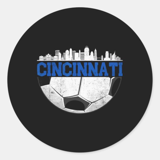 Cincinnati Soccer Distressed Cincy nati  Runder Aufkleber (Vorderseite)
