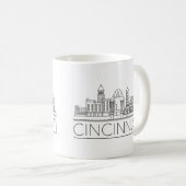 Cincinnati| Stilisierte Skyline Kaffeetasse (VorderseiteRechts)