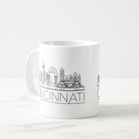 Cincinnati| Stilisierte Skyline Kaffeetasse (Vorderseite Links)