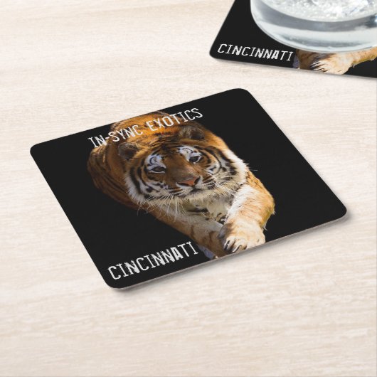 Cincinnati Tiger - Rechteckiger Pappuntersetzer (angewinkelt)