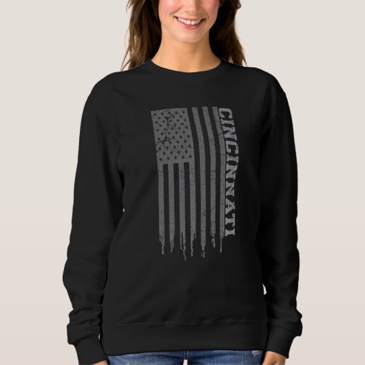 Cincinnati Usa Flag American Patriot von Cinci Oh Sweatshirt (Vorderseite)