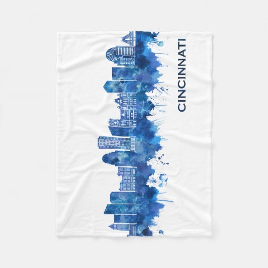 Cincinnati USA Skyline Blue Fleecedecke (Vorderseite)