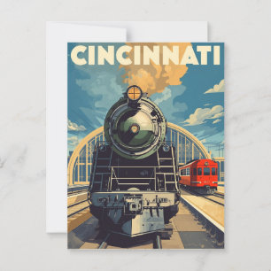 Cincinnati Vintag Travel Postkarte