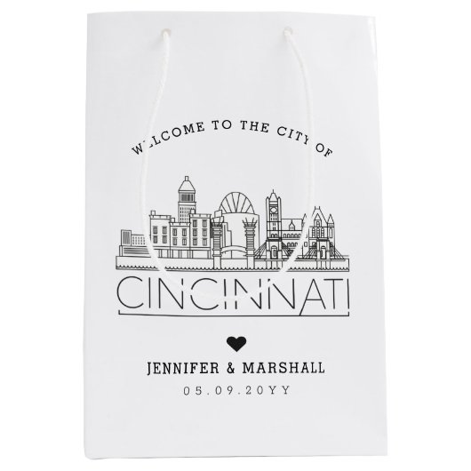 Cincinnati Wedding | Medium Gift Bag Mittlere Geschenktüte (Vorderseite)