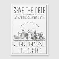 Cincinnati Wedding Stylized Skyline Save the Date
