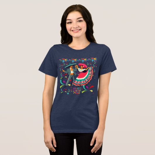 Cinco Colorwave Tiefnavy Tri-Blend Shirt (Vorderseite voll)
