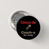 Cinco de Couch-o Remote Control Sombrero Funny Button (Vorne & Hinten)