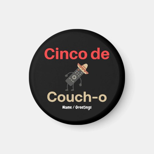 Cinco de Couch-o Remote Control Sombrero Funny Magnet (Vorne)