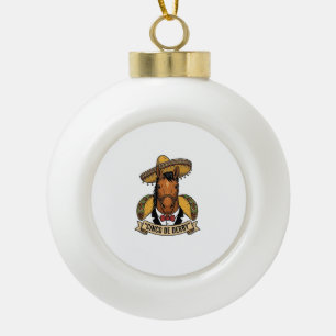Cinco de Derby Pferd Taco Sombrero Vintage Design Keramik Kugel-Ornament