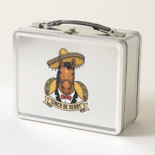 Cinco de Derby Pferd Taco Sombrero Vintage Design Metall Brotdose