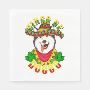 Cinco De Doggo Funny Alaskan Malamute Dog für Serviette
