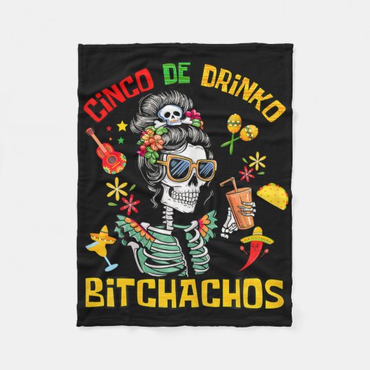 Cinco De Drinko Achos Cinco De Mayo Drinks Fleecedecke (Vorderseite)