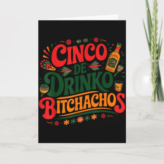 Cinco De Drinko Achos Funny Mexican Drinking Women Karte (Vorderseite)