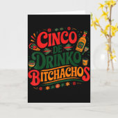 Cinco De Drinko Achos Funny Mexican Drinking Women Karte (Gelbe Blume)