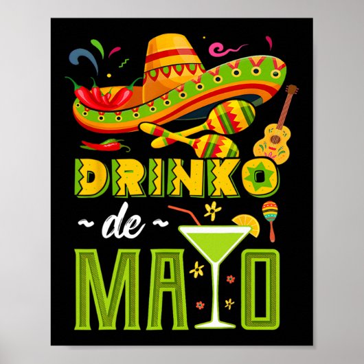 Cinco De Drinko Fiesta Mexican Cinco De Mayo Party Poster (Vorne)