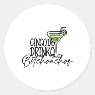 Cinco De Drinko Oachos - Cinco De Mayo Mexican Par Runder Aufkleber
