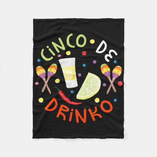Cinco De Drinko Shirt Männer Frauen Cinco De Mayo Fleecedecke (Vorderseite)