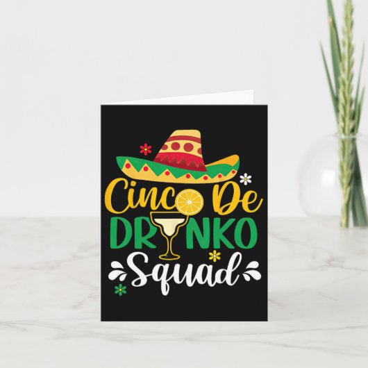 Cinco De Drinko Squad Funy 5 Cinco De Mayo Mexiko Karte (Vorderseite)