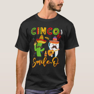 Cinco De Lächeln O Lustige Gitarre Zahn Katze Tac T-Shirt