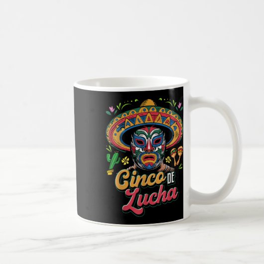 Cinco De Lucha, Luchador, Lucha Libre, Funny Cinco Kaffeetasse (Rechts)