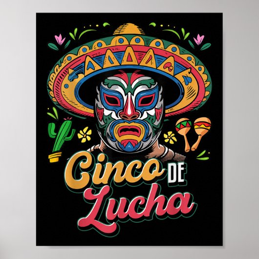 Cinco De Lucha, Luchador, Lucha Libre, Funny Cinco Poster (Vorne)