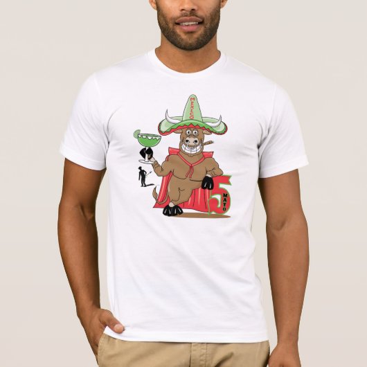 Cinco De May Bull mit Margarita T-Shirt (Vorderseite)