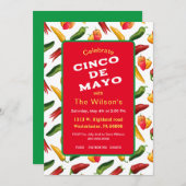 Cinco de May chilies Einladung (Vorne/Hinten)