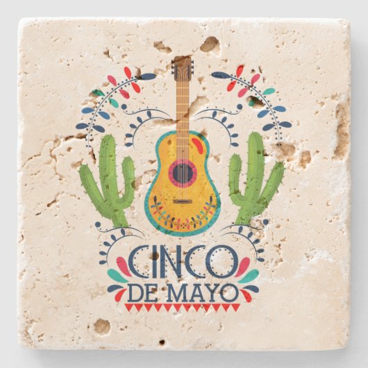 Cinco de May farbenfrohe mexikanische Feriengestal Steinuntersetzer (Vorderseite)