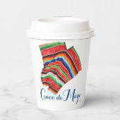 Cinco de May Sarape 8oz Papiertasse Pappbecher (Rückseite)