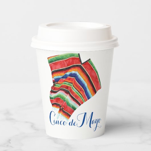 Cinco de May Sarape 8oz Papiertasse Pappbecher (Vorderseite)