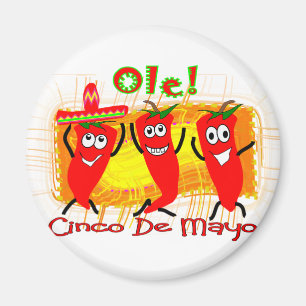 Cinco de Mayo 3 Dancing Chili Paprikaschoten Adora Magnet