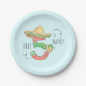 Cinco de Mayo #5 in Sombrero, Maracas Pappteller (Vorderseite)