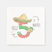 Cinco de Mayo #5 in Sombrero, Maracas Serviette (Vorderseite)